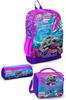 Детский набор из трех предметов: розово-фиолетовый школьный рюкзак с черепаховым рисунком SET0123756