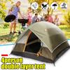 4 Person Double Layer Tents Waterproof UV Weather Resistant Family Outdoor Fishing Hunting Party Camping Tent Travel