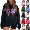 Women's Fashionable Casual Long-Sleeved Round-Neck Printed Pullover Sweatshirt