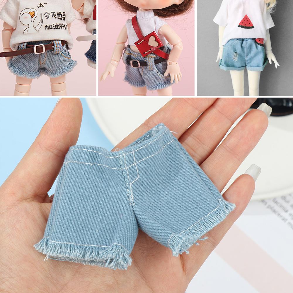 11.5" 1/6 BJD Dolls Floral Jeans Leather Pants Shorts Dolls Trousers Clothes Accessories