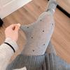 Женские осенне-зимние белые чулки средней плотности и колготки в горошек дымчато-серого цвета, молочно-белые леггинсы на хлопковой подкладке