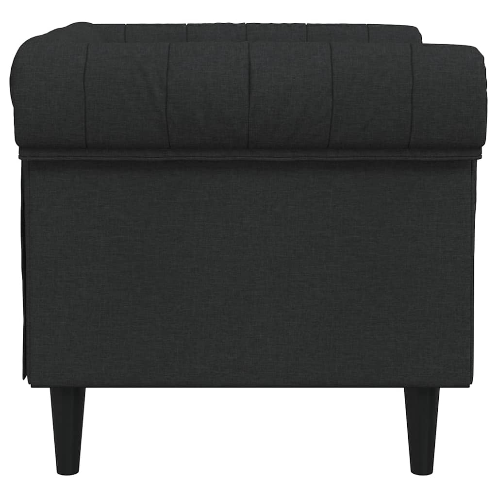 Chesterfield Armchair Black Fabric