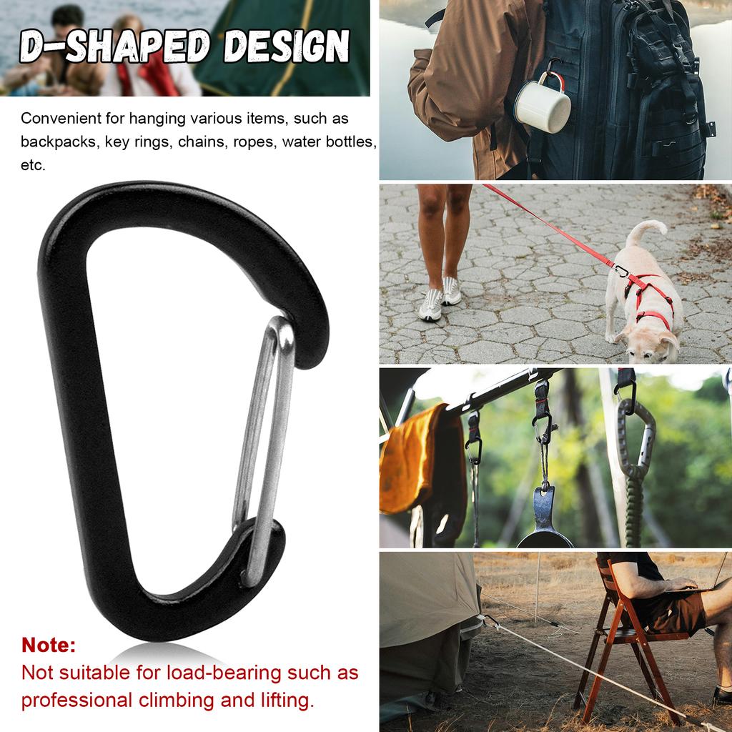 Маленький карабиновый зажим, легкий D-образный крючок из легкого алюминиевого сплава для брелоков для рюкзаков Outdoo