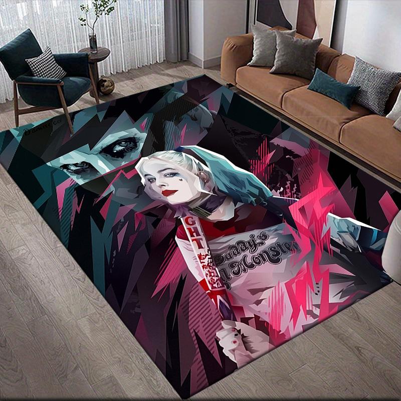 Harley & Joker Anti-Slip Floor Mat, Rectangular Carpet for Living Room & Bedroom Decor