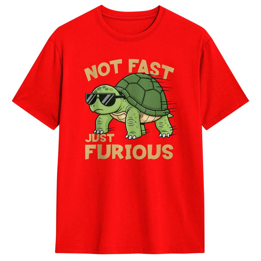 Vintage T Shirt Summer Not Fast Just Furious Turtle Funny Attitude Meme Trending TShirts Cotton Tee Shirt Unisexs Classic Clothes
