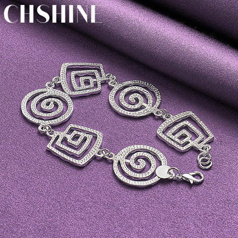 CHSHINE Браслет-цепочка 'Вихрь' из стерлингового серебра 925 пробы для женщин, свадебная мода, ювелирные изделия высокого качества