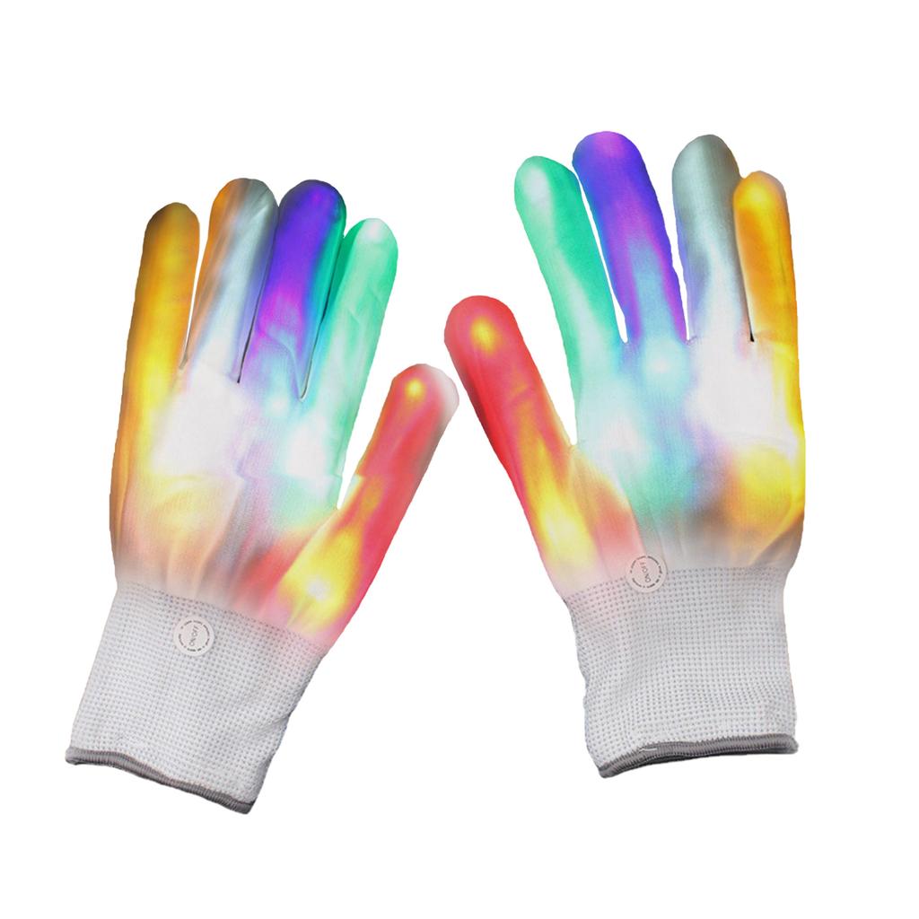 Colorful Light Up Gloves Adult Men Women LED Gloves Flashing Finger Gloves for Christmas Halloween Cool Toys Gifts Party Favors