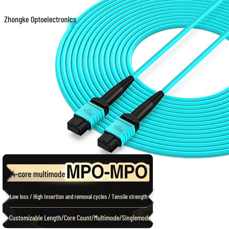 ZKOPTO MPO-MPO Female B Polarity OM3 Multimode Fiber Patch Cable