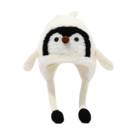 Kids Hat Penguin Design Ear Protection Knit Hat Autumn Winter Lightweight Warm Hat Outdoor Travel Accessory