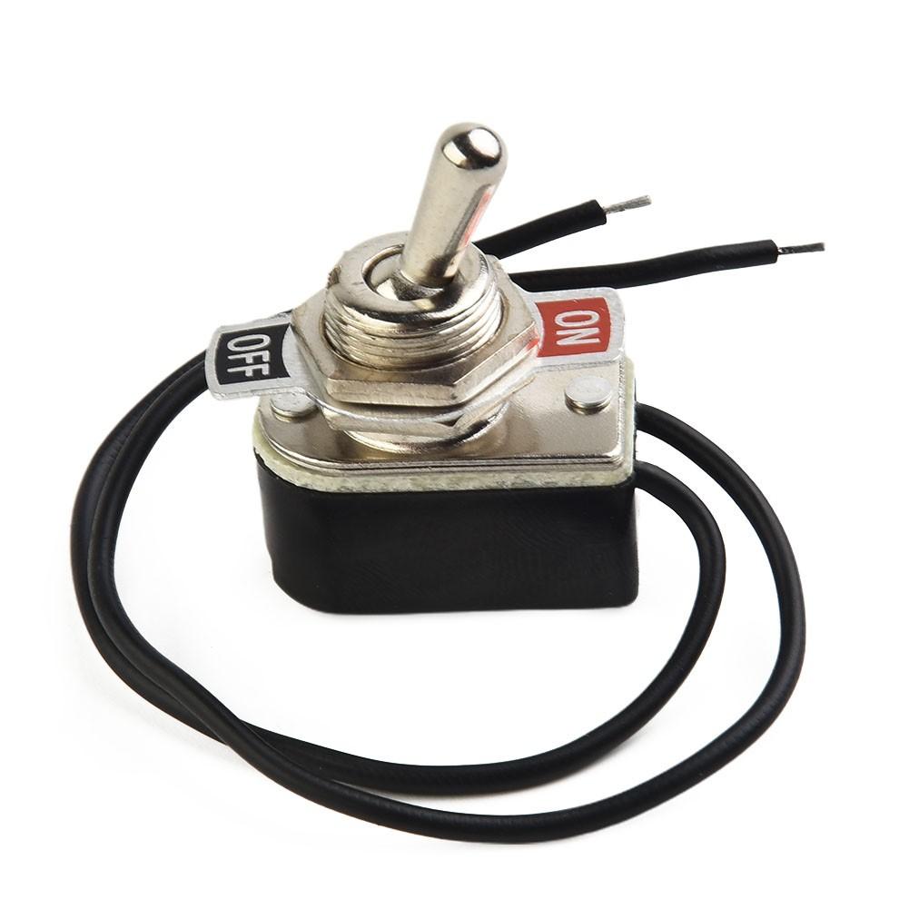 1PCS 2 Foot ON/OFF Prewired Rocker Toggle Switch SPST 6A/125V With Wire Switch