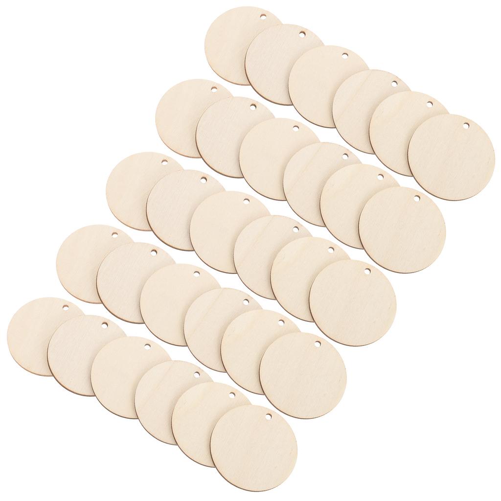 50Pcs Wooden Circle Slices Round 2Cm DIY Crafts Home Decoration Scrapbooking Tags Unfinished Wood Pieces for Art Projects