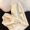 Waffle Womens Pants Spring For And Summer Thin Design Niche Casual Sports Feet Pants