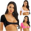 Sheer See Through Short Sleeve Crop Top Summer Sexy Short Tops Clubwear Dancewear