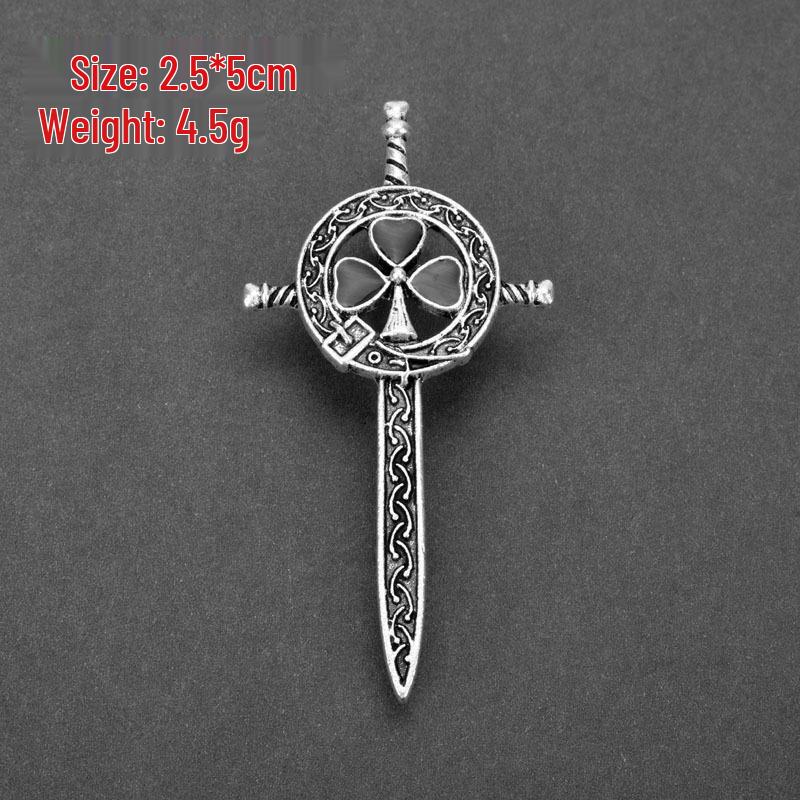 Scottish Thistle Celtic Knot Brooch Pin