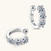 Luxury Moissanite Korean Retro Sterling Silver Ear Hoop Clip Earrings