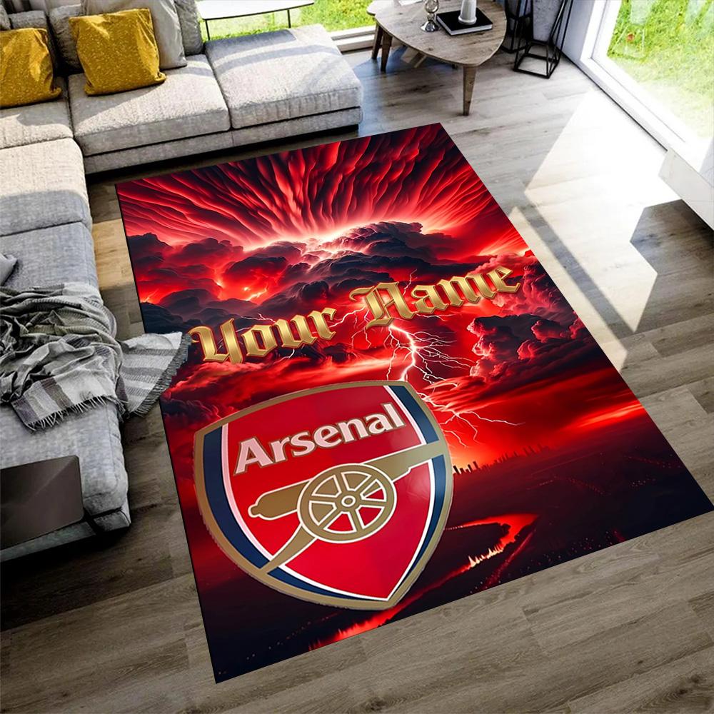 Arsenal F.c. Personalized Text Floor Rug Office Rug Perfect for Hallway Outdoor Dining Room Game Room Anti-slip Rug Anime Office Decor