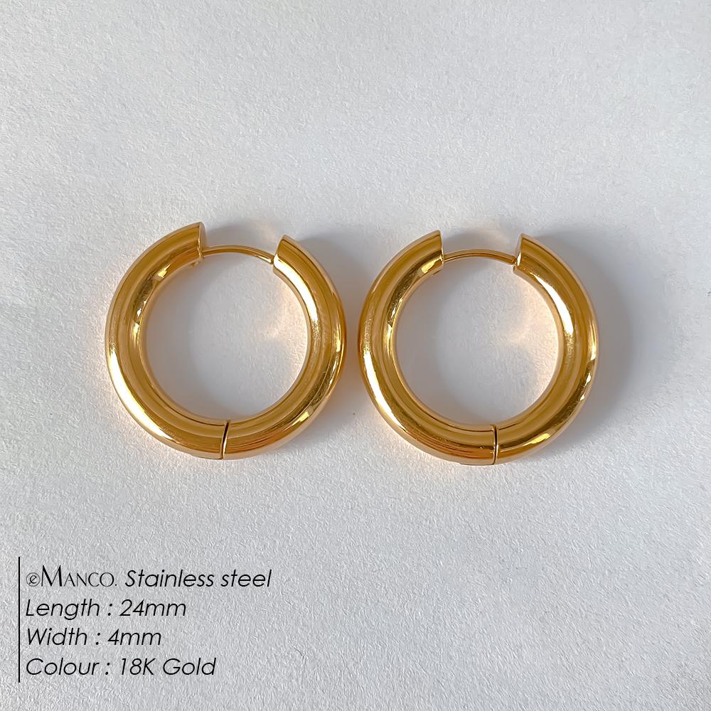 EMANCO Tiny Stainless Steel Huggie Small Hoop Earrings for Women Round Circle Punk Unisex Rock Earring Piercing Jewelry