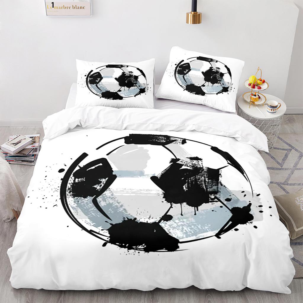 Football King Queen Duvet Cover 3D Soccer Bedding Set For Kids Teens Adult Ball Game Quilt Cover Sport Fans Soft Comforter Cover