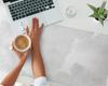 Modern Desk Mat for Remote Work Clouds and Texture 100x50 cm