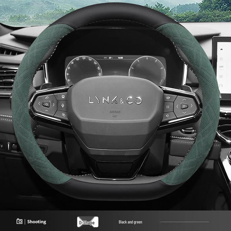 Lynk & Co Steering Wheel Cover for 03/01/02/03+/05/06/09 - Dedicated Suede, All-Season Use