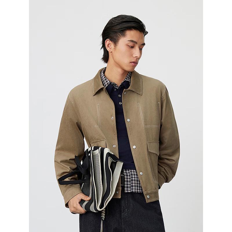GXG Men's Faux Suede Lapel Jacket