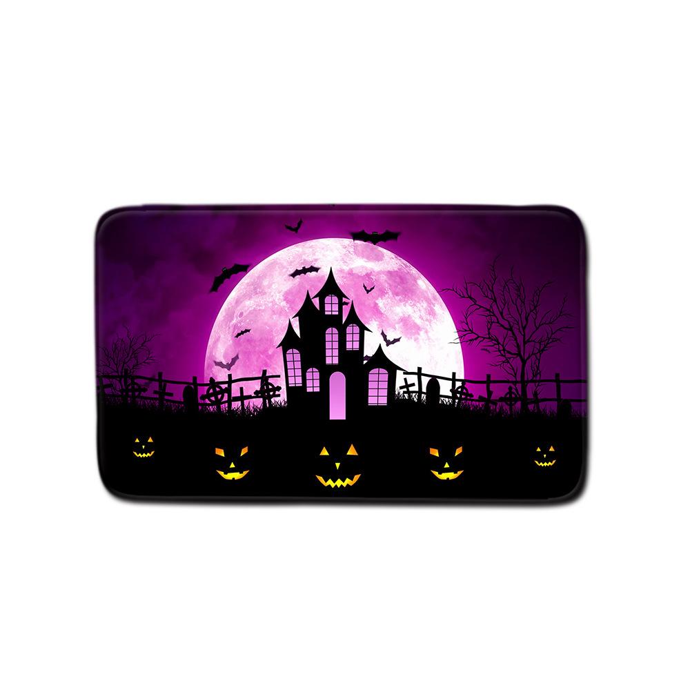 Halloween Bathroom Four-Piece Combination Set Bedroom Non-Slip Carpet Floor Mat Door Mat