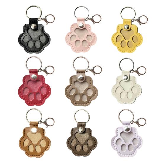 Pet Hair Keepsake Keychain Dog Cat Paw Shape Hair Storage Pendant Keychain Memorial Collection Keychain with Keyring Pet Memorial Gift