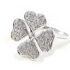 Серебряное кольцо 'Clover' белое