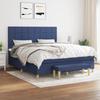 3137179 vidaXL Divan-lit Tapissier Avec Matelas Bleu 180x200 Cm Tissu