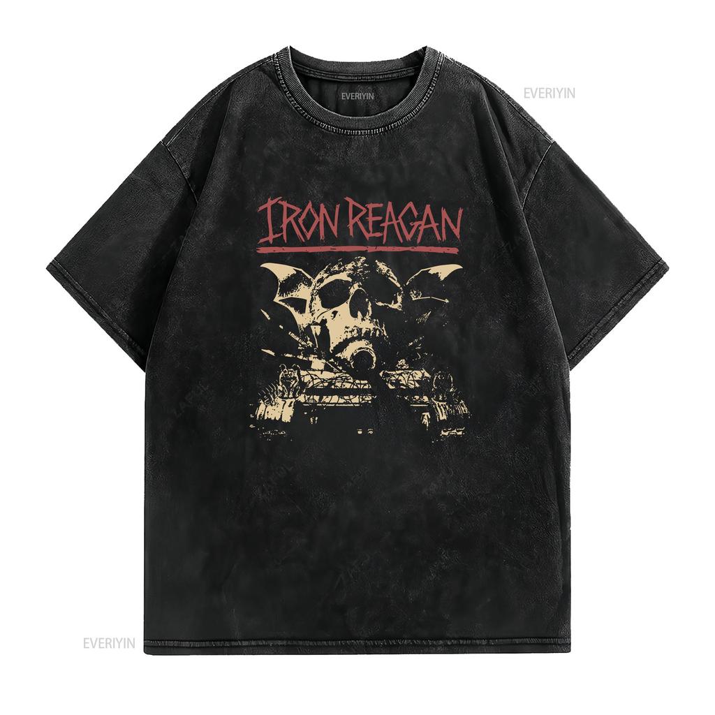 Iron Reagan Warning T Shirt S M L XL 2XL 3XL vintage Washed streetwear Top For Everyday Wear fashion Stylish Casual Unisex