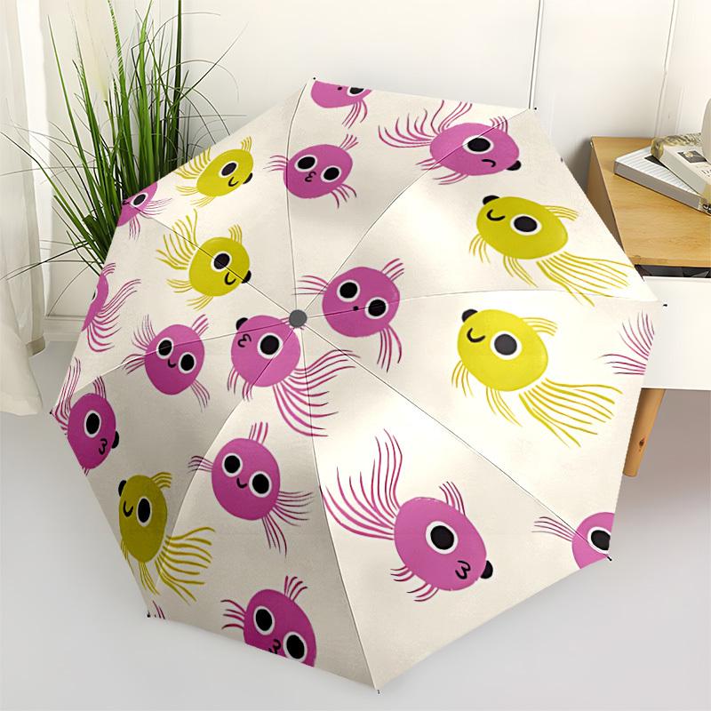 1pc Fish PatternAutomatic Open/close Folding Umbrella, Compact Portable Travel Umbrella, Perfect Birthday/Holiday, Cute Umbrella y046