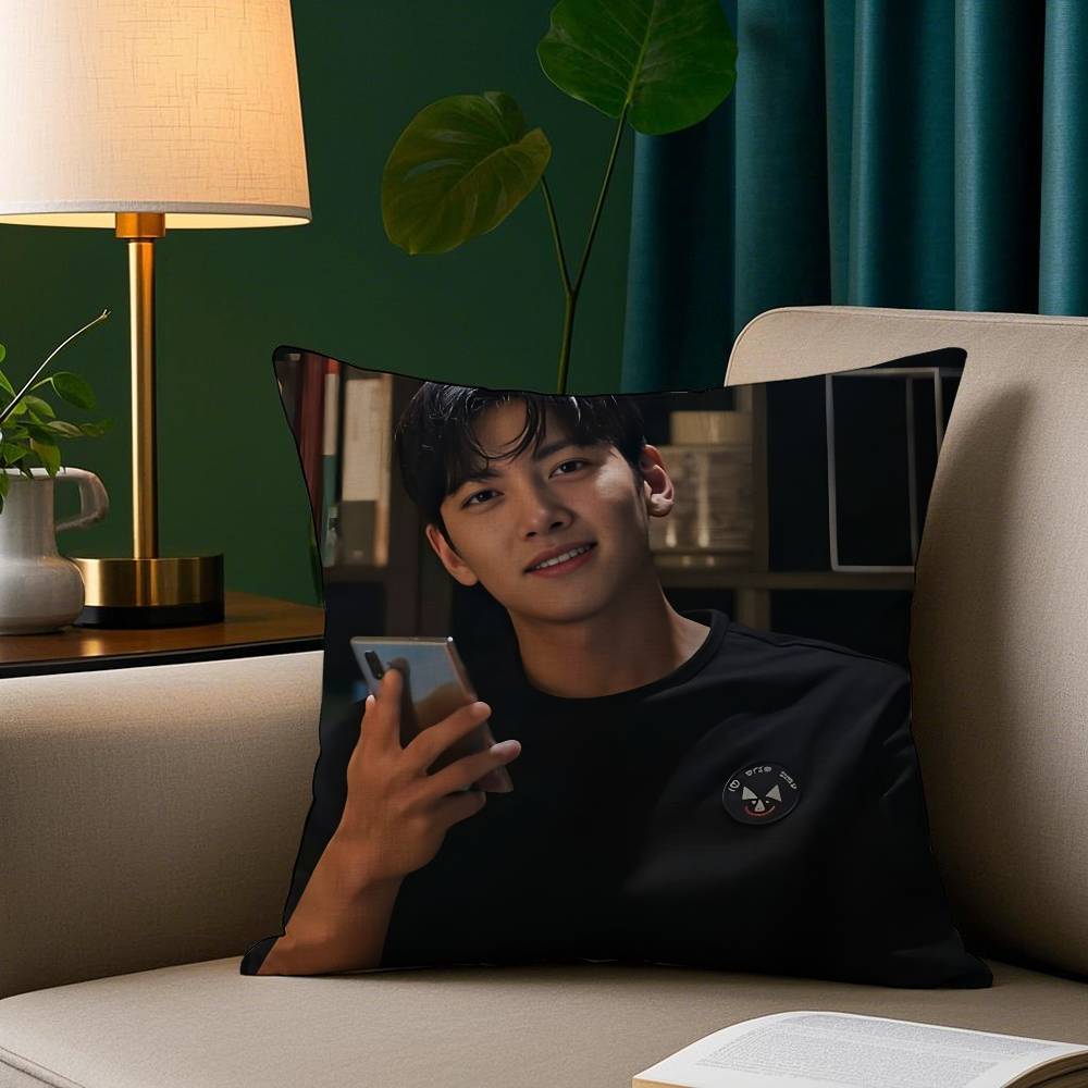 Чехол на подушку в стиле K-pop Ji Chang W-Wook, короткий плюш, печать, квадратные чехлы на декоративные подушки, диван, домашний декор