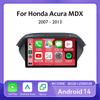 9-дюймовый Android 14 Авто радио Беспроводной Carplay для Honda Acura MDX 2007 - 2013 Видео экран Стерео Мультимедиале GPS Навигация