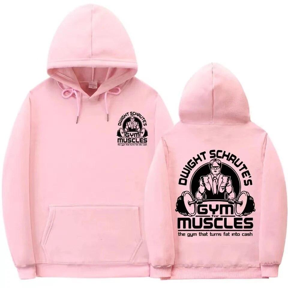Тренажерный зал Дуайта Шрута для мышц Тренажерный зал, который превращает жир в деньги Толстовка с двусторонним принтом унисекс Женская толстовка оверсайз унисекс