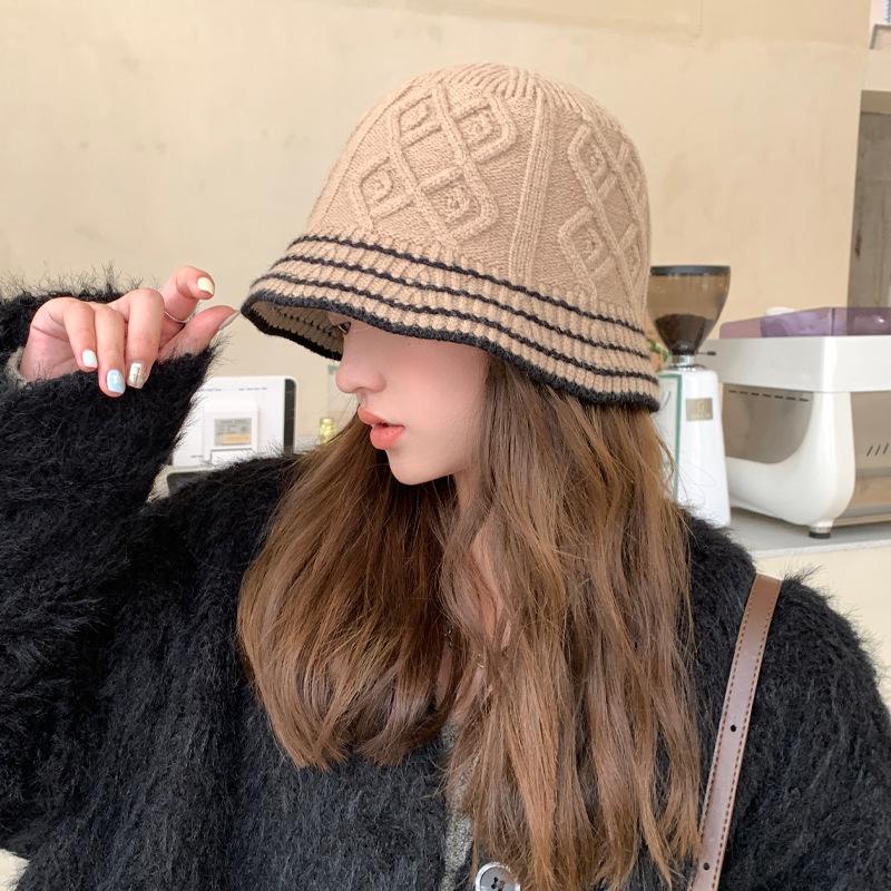 Шапка женская вязаная шерстяная шапка ручной работы шляпа-панама по-прежнему призвана демонстрировать чувство маленького лица шляпа-тазик зимняя шляпа-панама