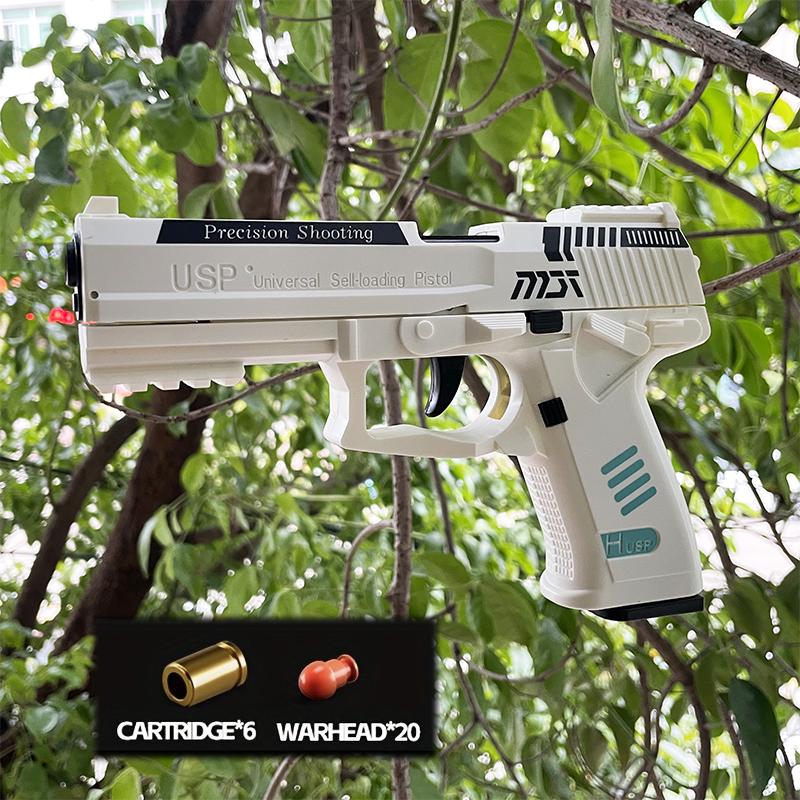 USP Пистолет для метания гильз Непрерывная стрельба Airsoft Blowback Пистолет на мягких пулях Пустой игрушечный пистолет Подарок