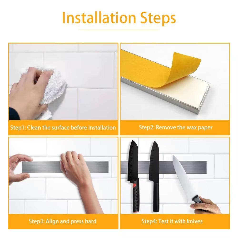 LMETJMA Профессиональная магнитная полоса для ножей из нержавеющей стали, магнитный держатель для ножей, кухонная стойка для ножей 30 40 50 см JT333