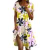 Платье в стиле бохо с коротким рукавом для женщин, повседневное, свободного кроя, летнее, сарафан с цветочным принтом и карманами