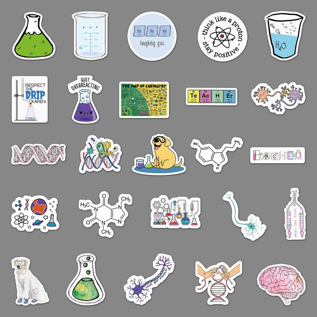 50 Наклеек в стиле Инс для ноутбуков, блокнотов, скутеров, автомобилей, для самостоятельного оформления химических уравнений