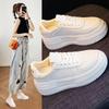 Белые туфли на платформе, женская обувь, обувь для спорта и отдыха, универсальные туфли с кроссовками, увеличивающие рост, новинка весны, мода и отдых