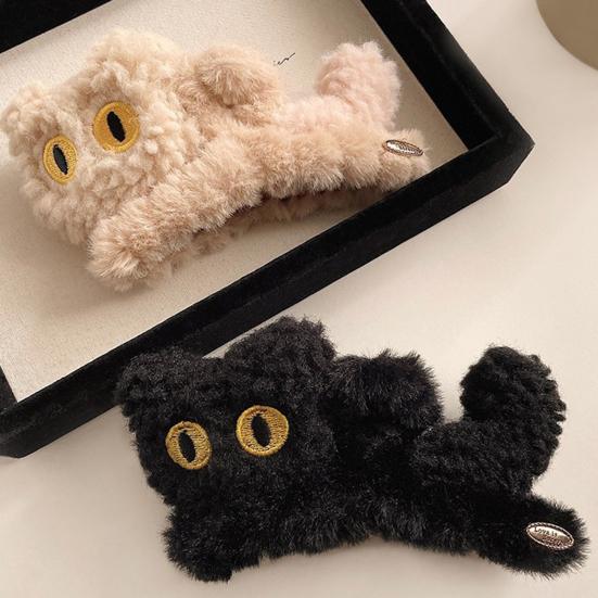 Плюшевая кошачья заколка-коготь, большая 3D-заколка для волос в виде кошки, мультяшная акула, женская заколка для укладки волос, аксессуар