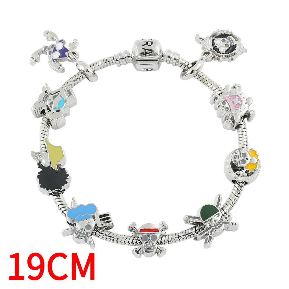 Popular anime accessory bracelet with skull, Luffy DIY charm bracelet