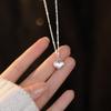 Brushed Love Heart Necklace for Women Light Luxury Niche Simple and Versatile Peach Heart Pendant Collarbone Chain Neck Chain