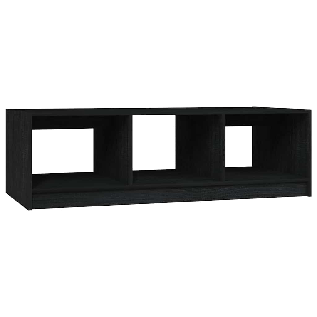 Coffee Table Black 110x50x34 cm Solid Pine Wood