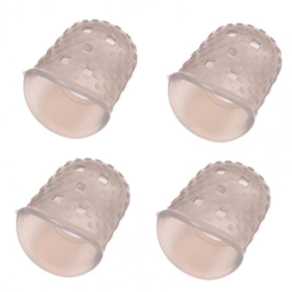 4pcs/set Non-Slip Silicone Finger Guards Rubber Thimble Guitar Fingertip Protectors   Unisex