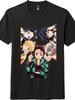 Demon Slayer Group Graphic T-Shirt, Unisex Casual Tee for Anime Enthusiasts