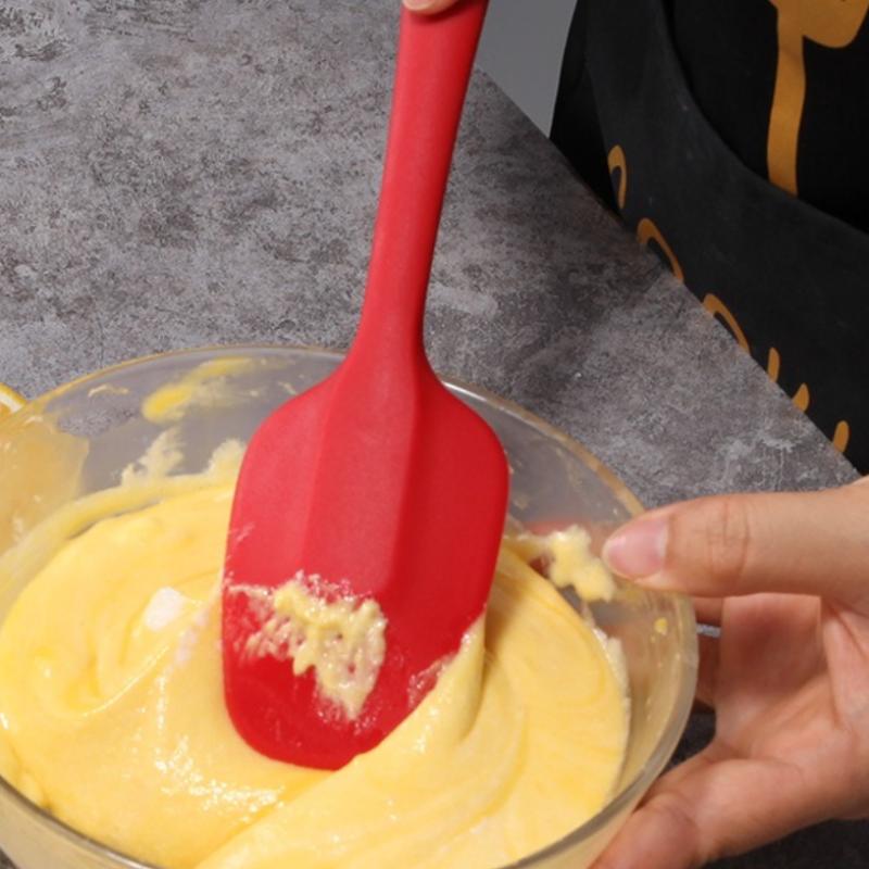Red Silicone Spatula Set Rubber Scraper 10-Piece Kitchen Baking Utensils for Cooking Stirring Suitable for Non-stick Pans