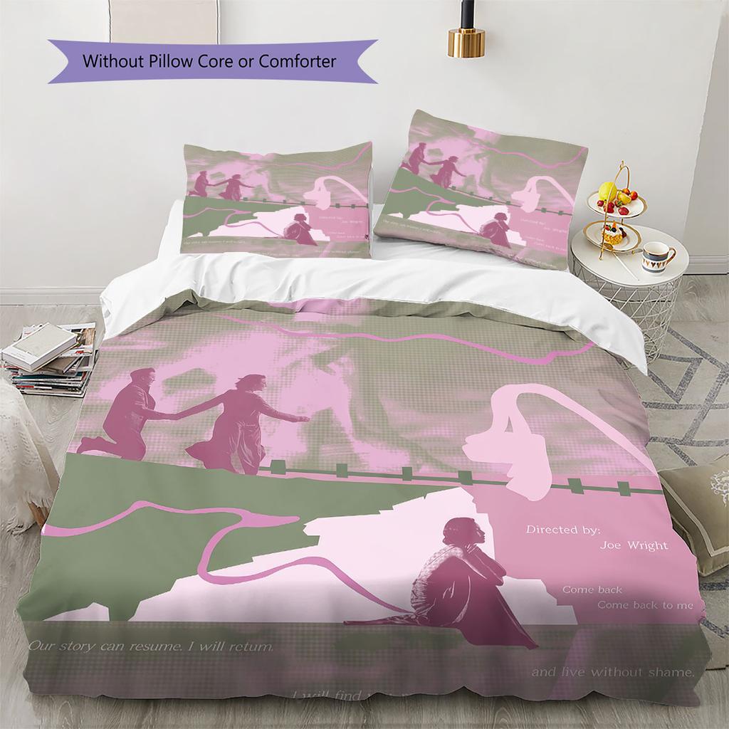 atonement Pattern Bedding Quilt Set Quilt Cover Pillowcase Home Decoration Birthday Gift (1 * duvet cover + 2 * pillowcase, without core)