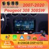 Android 14 Car Radio Carplay Auto For Peugeot 308 308SW 2007-2015 408 2012-2020 GPS Multimedia Video Player Stereo WIFI+4G DSP