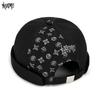 Kemer Fashion Brand Brimless Melon Skin Hat for Men and Women, Hip-hop Retro Printed Patchwork Landlord Hat, Thin Design for Summer